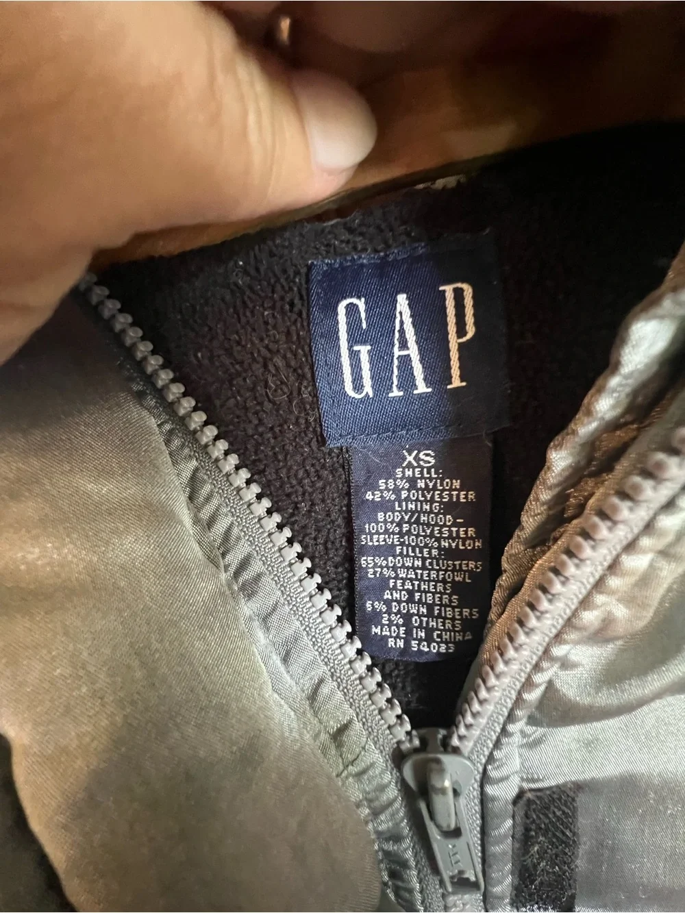 GAP Kids Silver Hooded Fleece Lined Warm Puffer Jacket Size XS